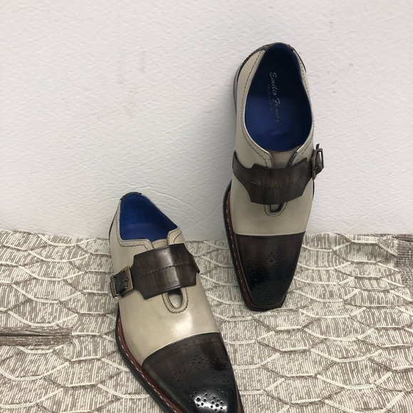 Emilio Franco shoes monk strap brown/beige captoe main image 4